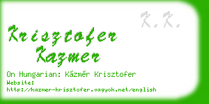krisztofer kazmer business card